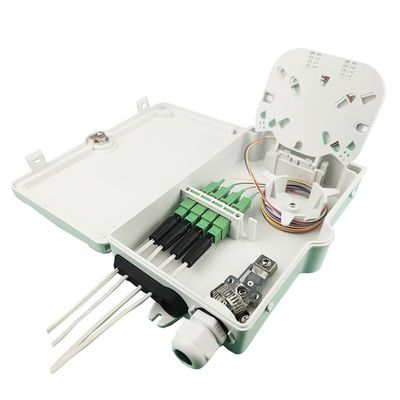 FTTH IP65 屋外 4 コア 光ファイバー 終了 ボックス SC コンネクタ 壁マウント グレー