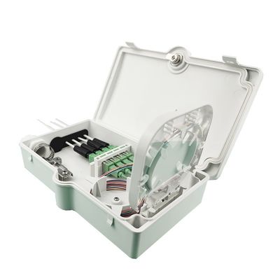 FTTH IP65 屋外 4 コア 光ファイバー 終了 ボックス SC コンネクタ 壁マウント グレー