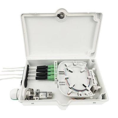FTTH IP65 屋外 4 コア 光ファイバー 終了 ボックス SC コンネクタ 壁マウント グレー