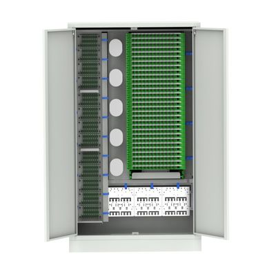 グレー色19インチSC/FC室内用ラック式光ファイバー配送フレーム