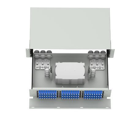 容量 光ファイバー装置 144 ポートの黒色サブ光学配送フレーム