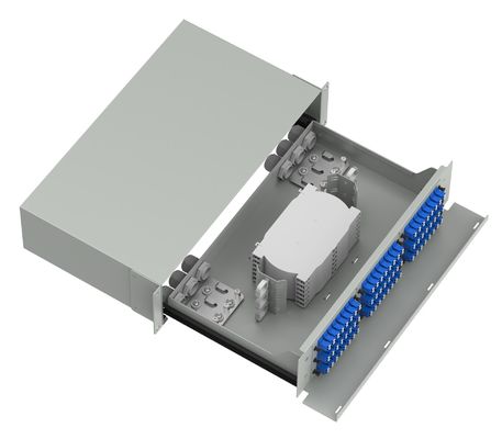 容量 光ファイバー装置 144 ポートの黒色サブ光学配送フレーム