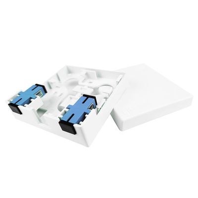 灰色 2コア UPC プラスチック光ファイバー フェイスプレートソケットパネル 室内FTTHネットワーク